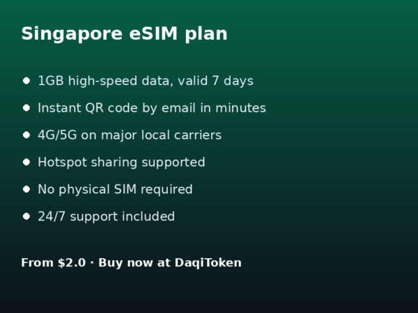 新加坡 eSIM - 1GB / 7 天