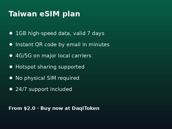 台湾 eSIM - 1GB / 7 天